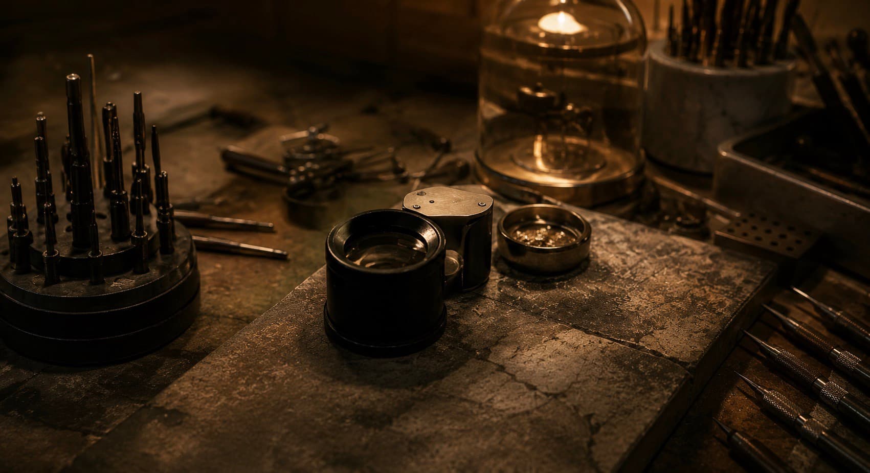 The Private Jeweler atelier workbench in Los Angeles