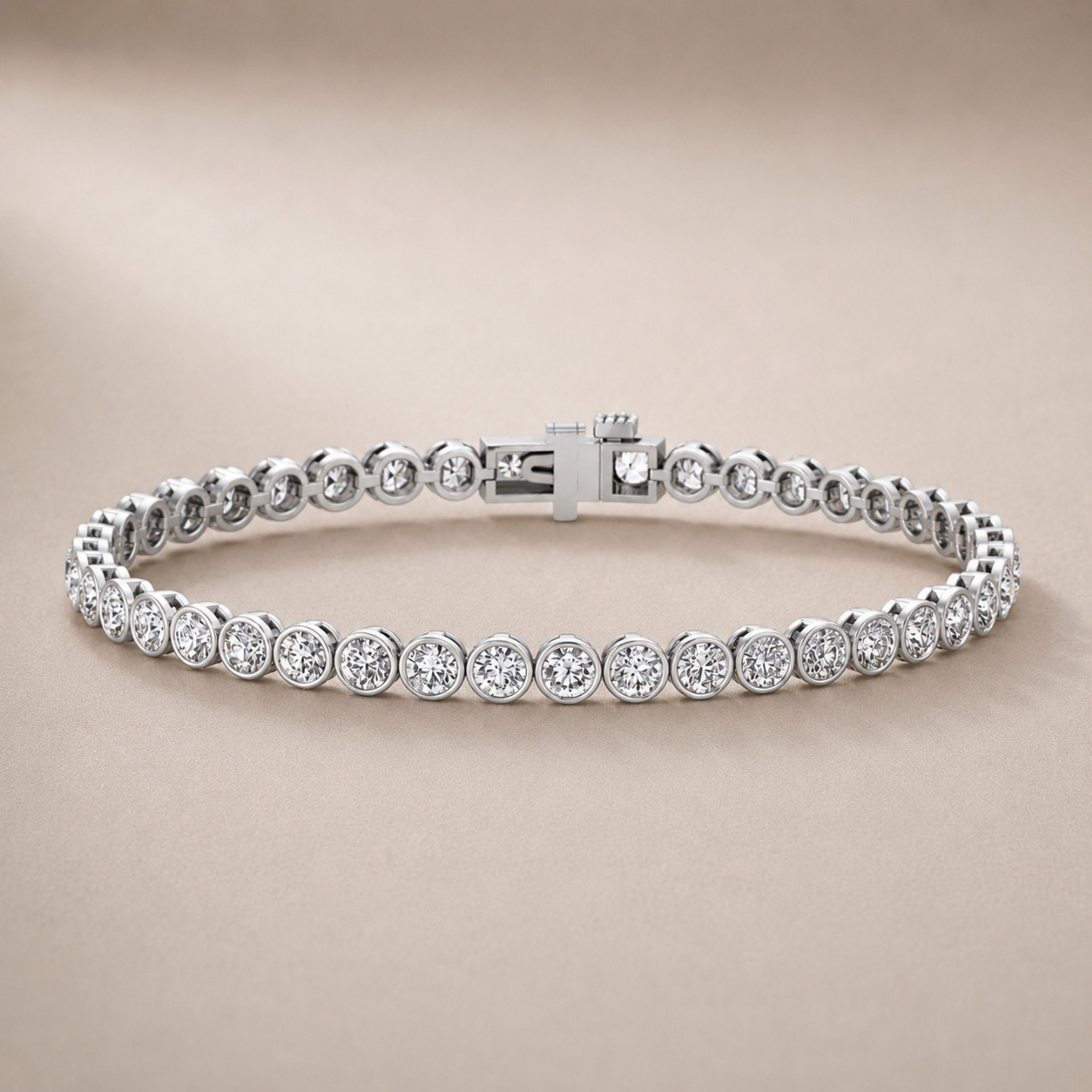 Bezel Setting Tennis Bracelet