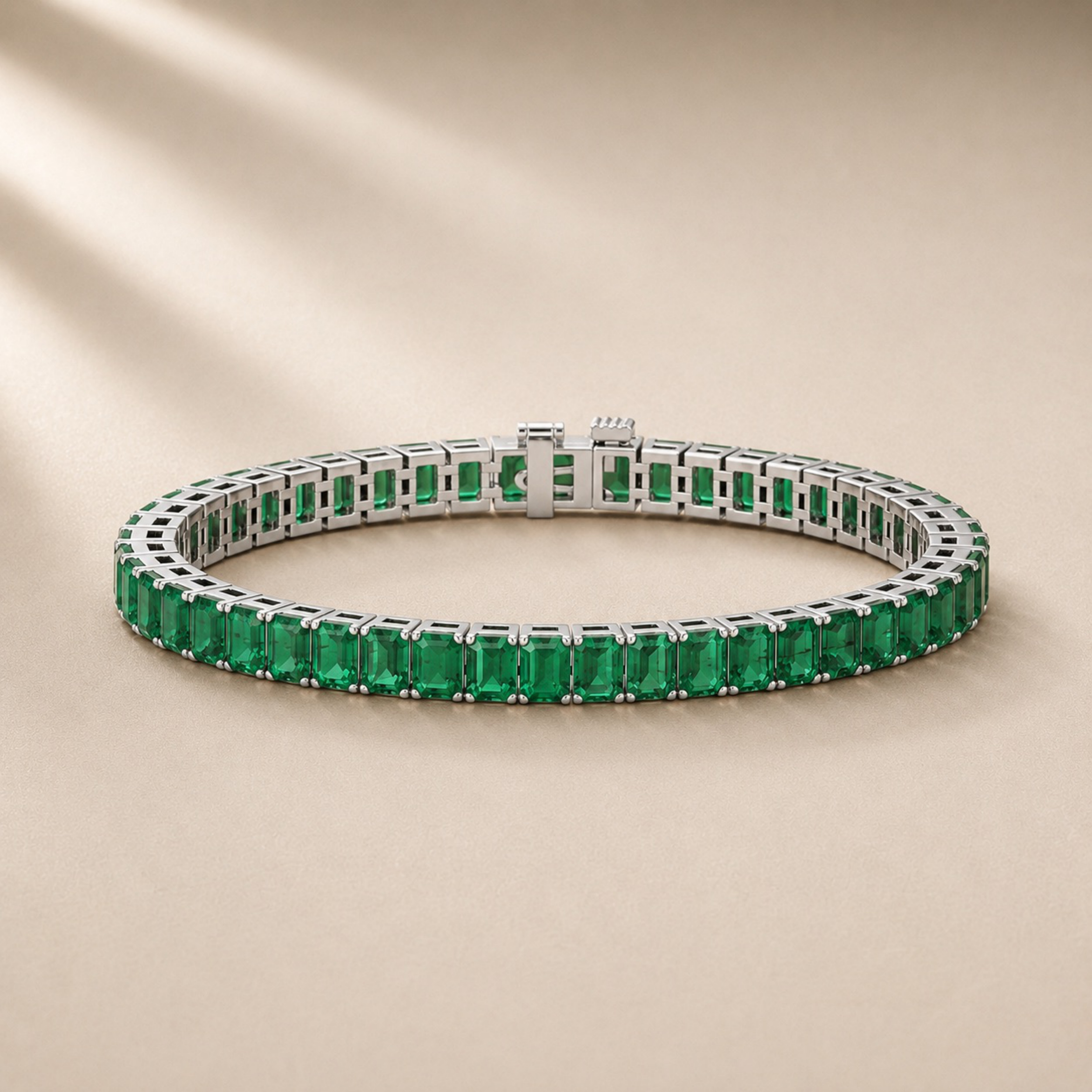 Green Emerald Tennis Bracelet
