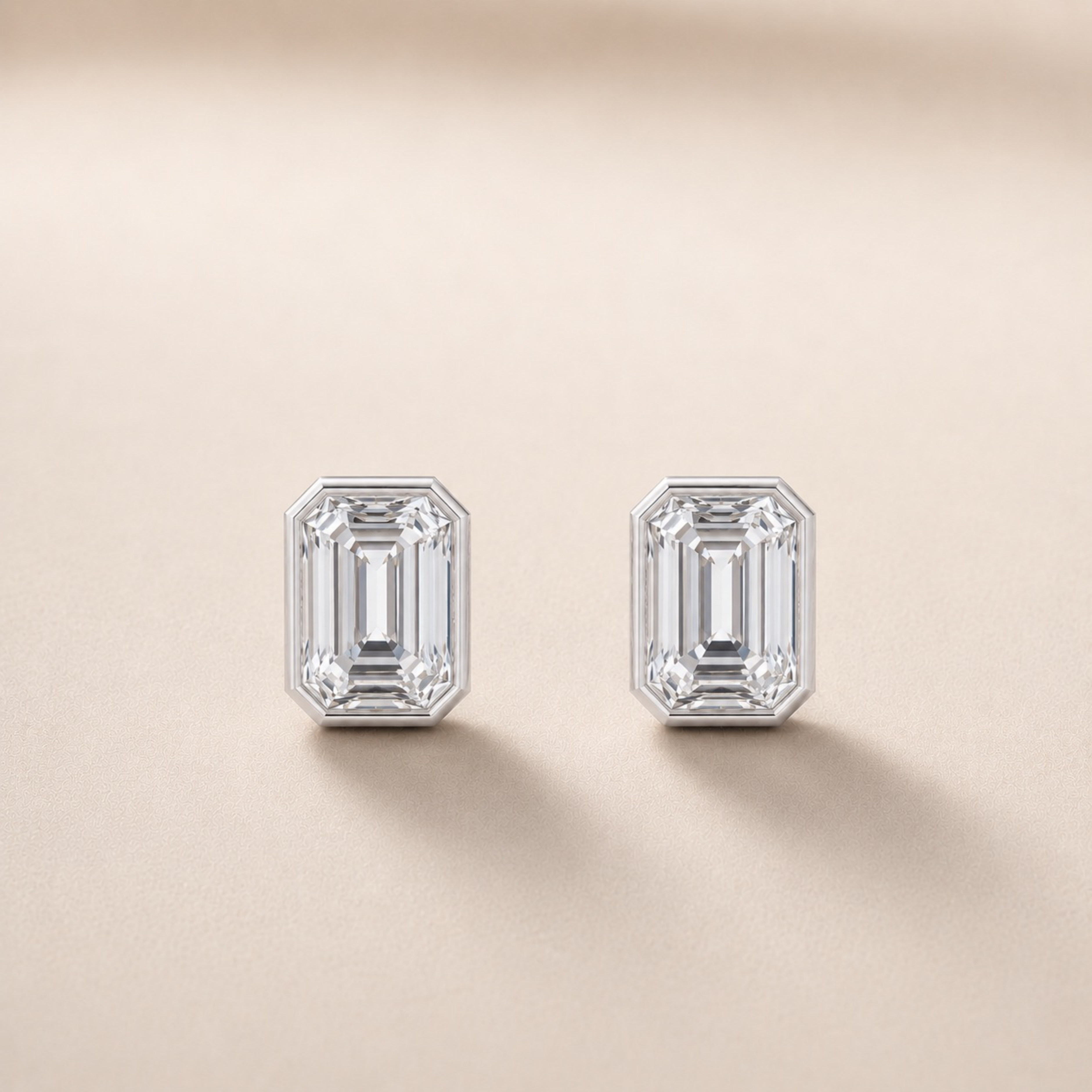 Emerald Bezel Studs
