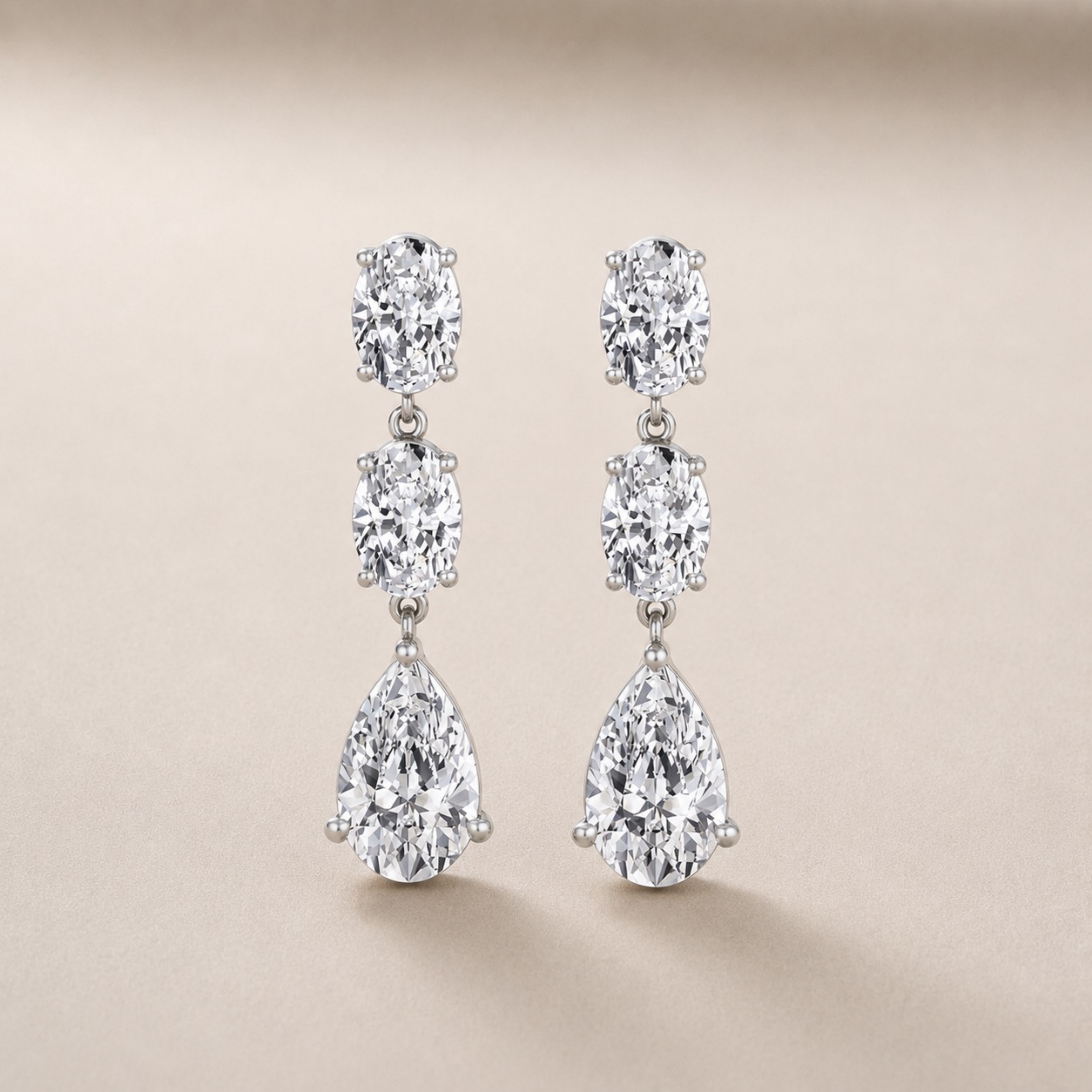 Oval & Pear Multishape Drop Earrings