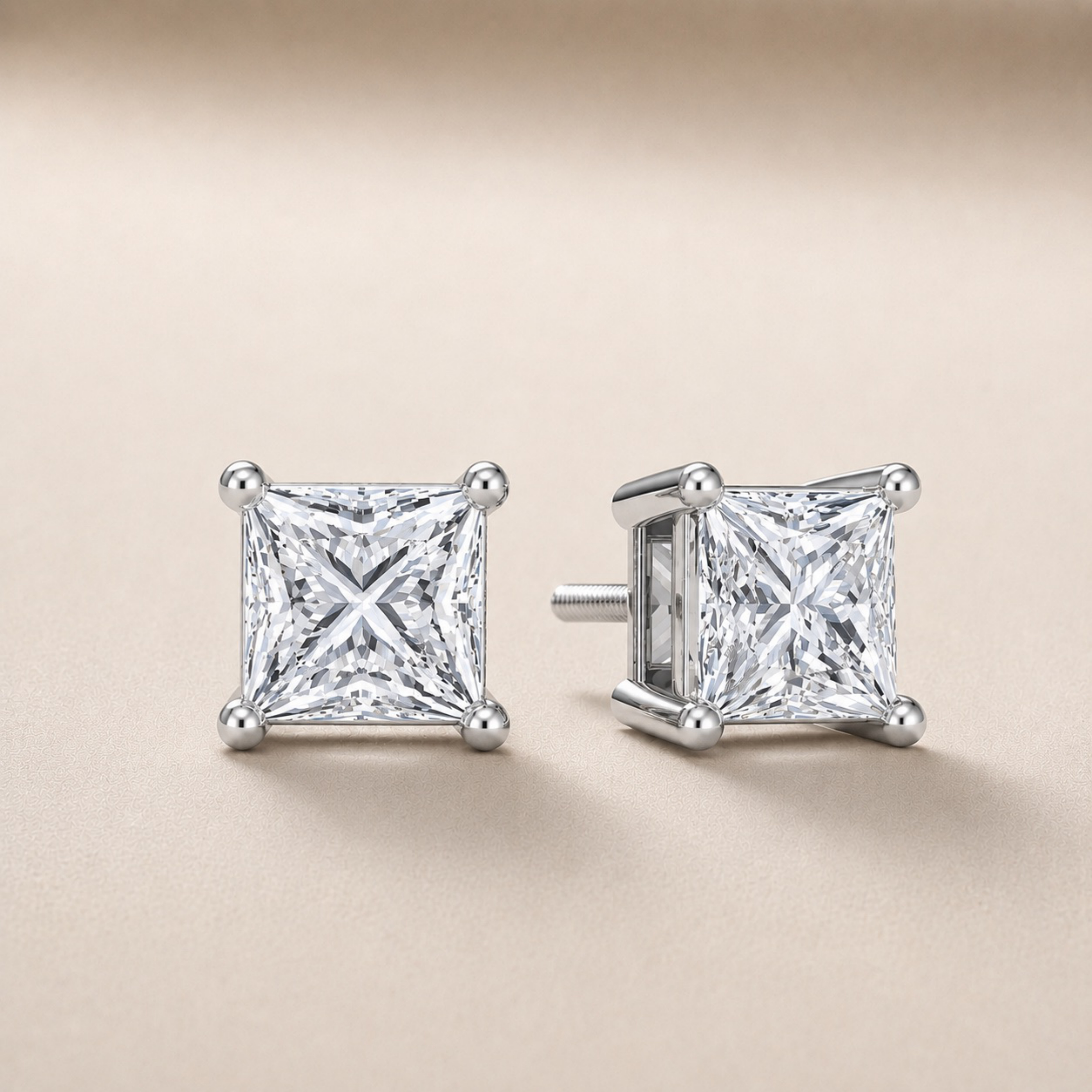 Princess 4 Prong Studs