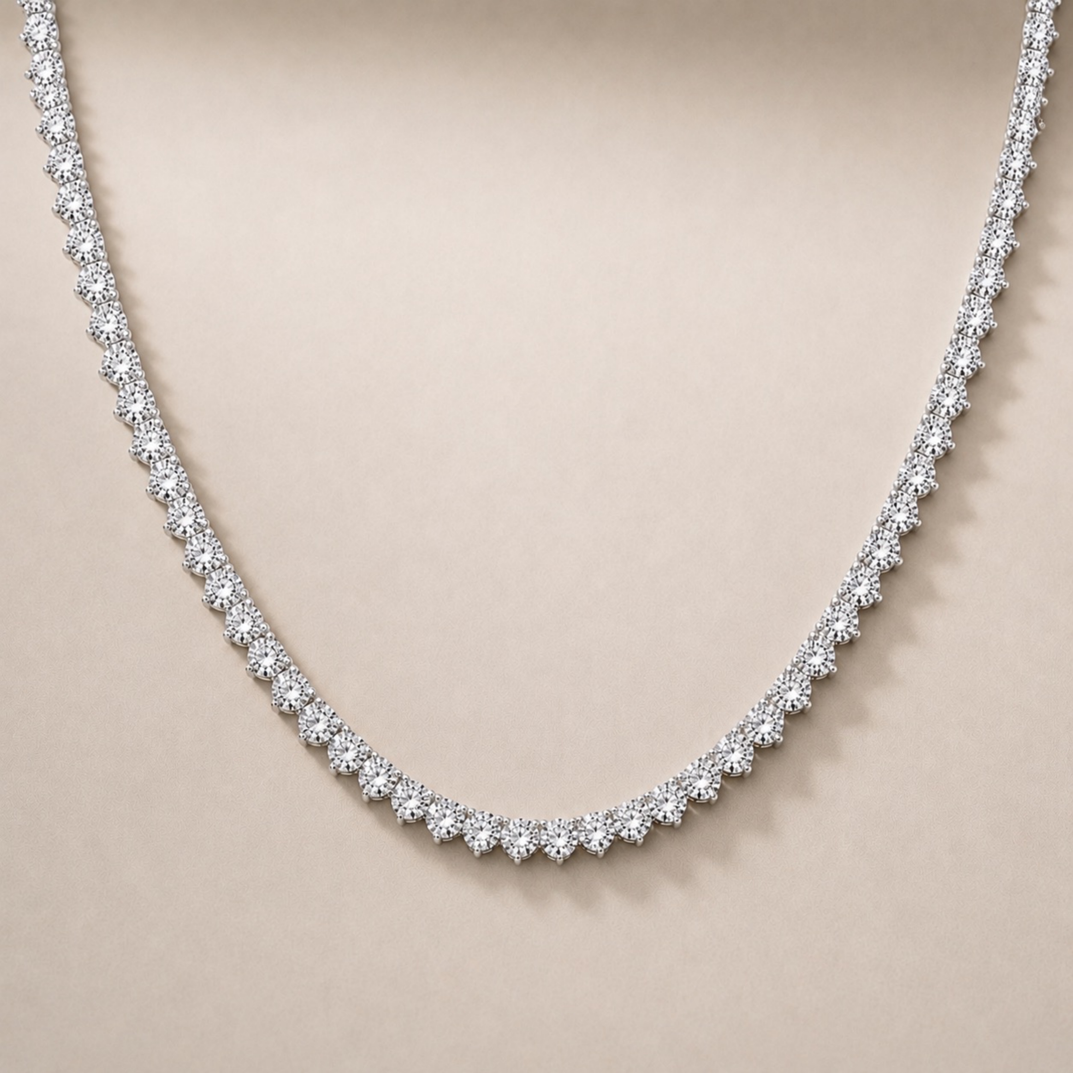 3 Prong Tennis Necklace