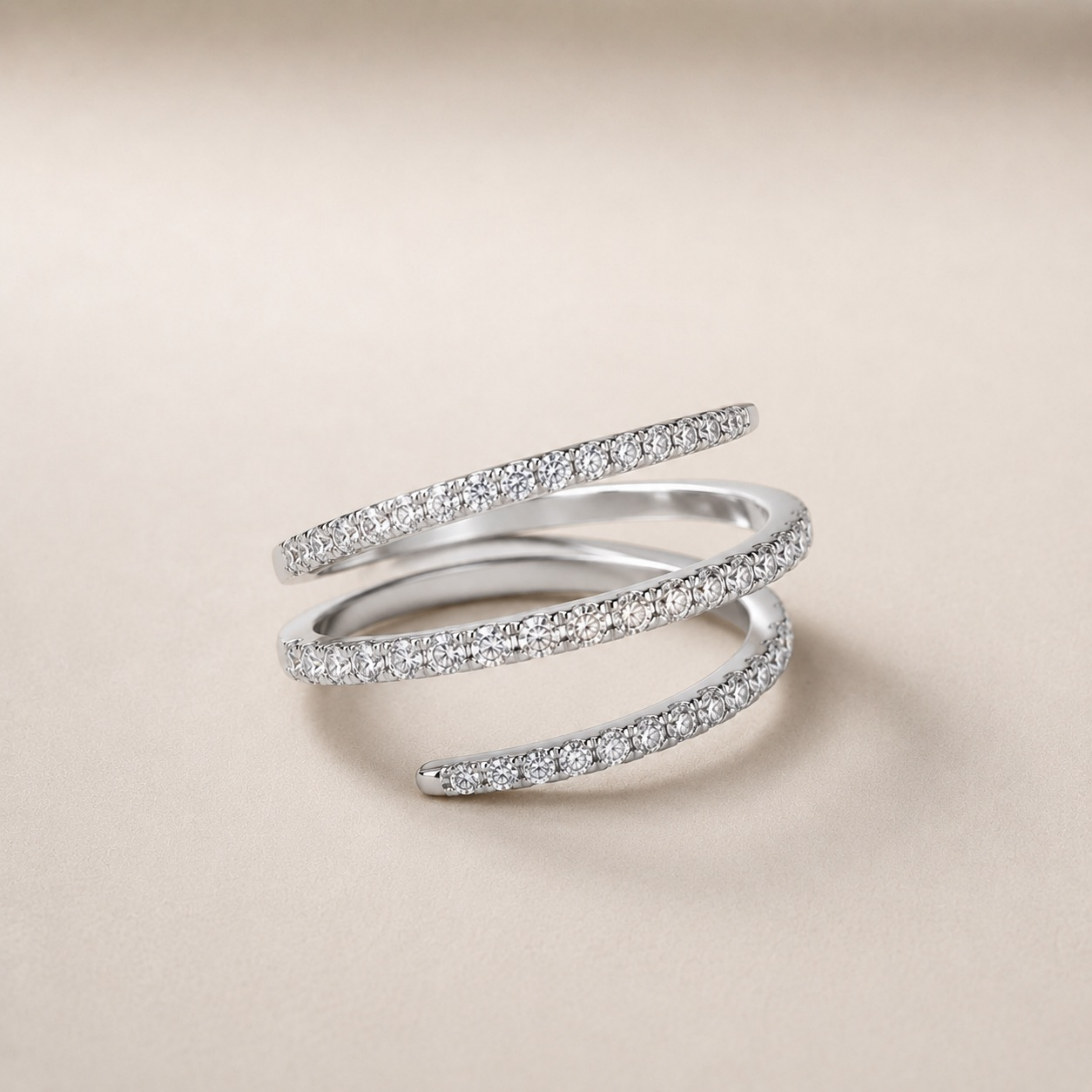 Diamond Spiral Ring