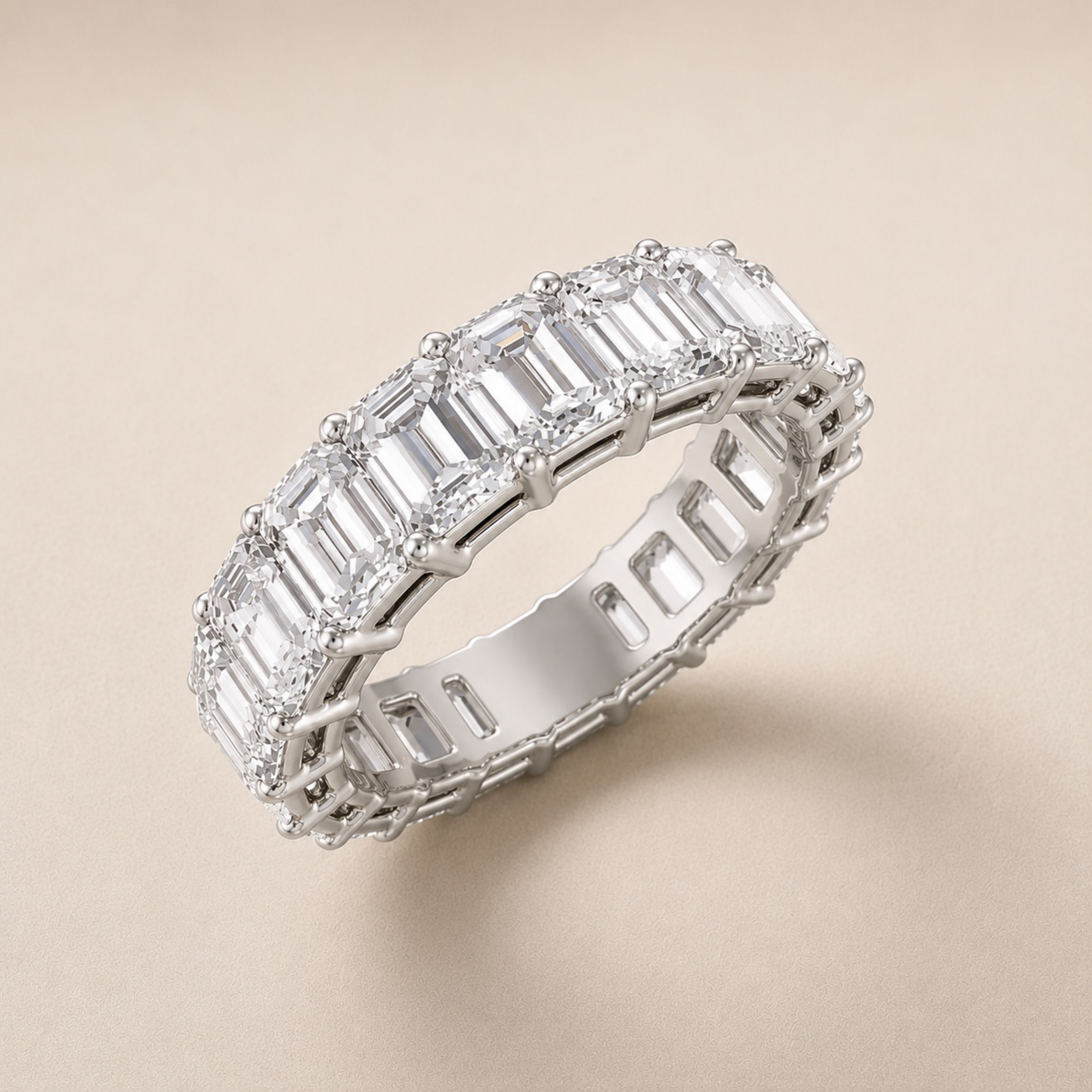 Emerald Cut Diamond Band