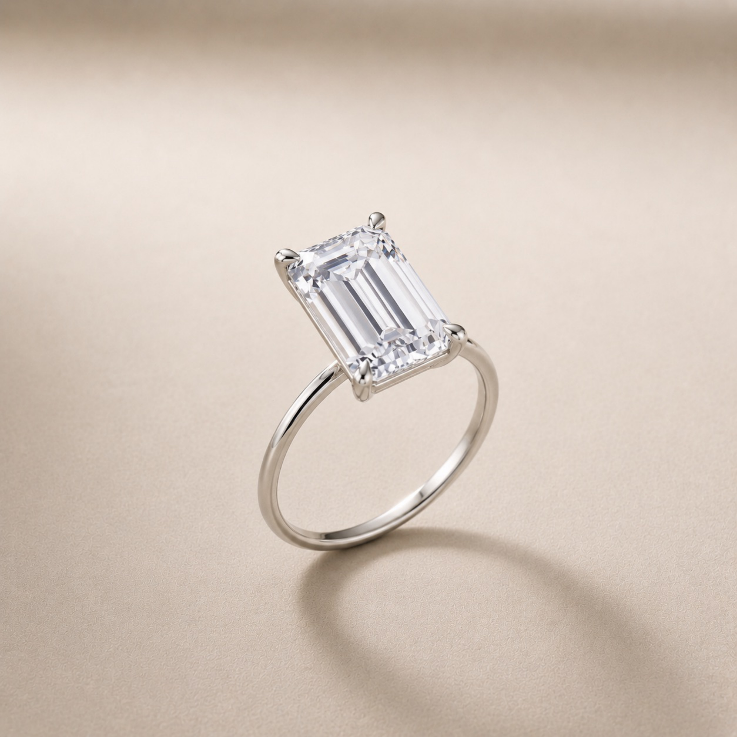 Emerald Solitaire Engagement Ring