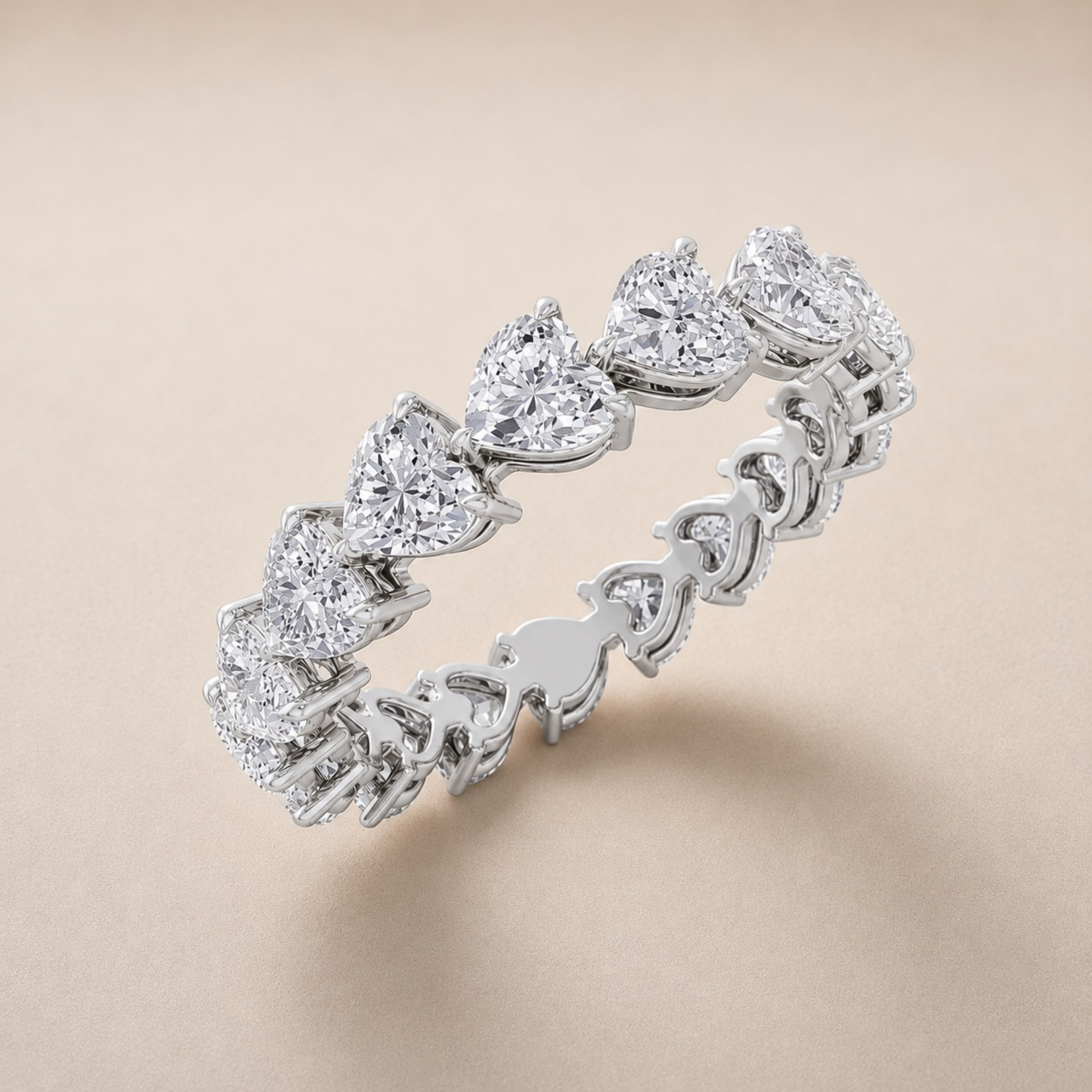 Heart Shape Diamond Band